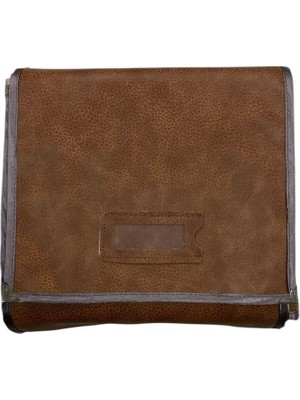 Kahverengi Deri Kumaş Üçlü Sergileme Seyahat Çantası, Şık ve Fonksiyonel Seçenek