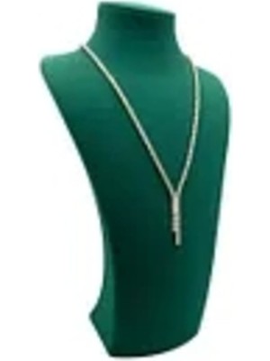 Yeşil Süet Kumaş Takı Sergileme Mankeni 25/12 cm Elisia Model