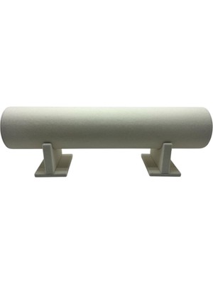 Küçük Süet Kumaş Krem Renk 30 cm Ayaklı Taç Dekor Standı