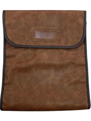 Kahve Renkli 30 cm Deri Kumaş Bileklik ve Seyahat Çantası Seti