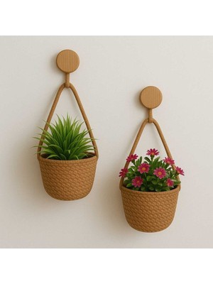 Haki Mini Çiçeklik, 2'li, 12X10 Cm, Şık ve Dekoratif Kullanım Sağlar.