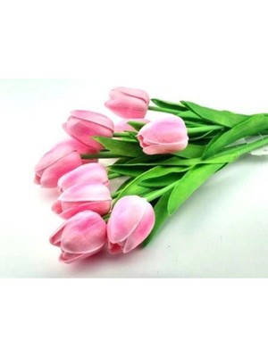 Canlı Pempe Lale Çiçeği, 10'lu Paket, 48 Kısım, Doğal ve Şık Dekorasyon Parçası
