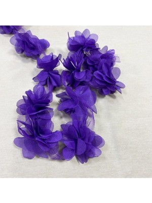 Mor Lazer Kesim Gül Seti, 36 Adet, Organze Kumaş, Dekor ve Paketleme Malzemesi