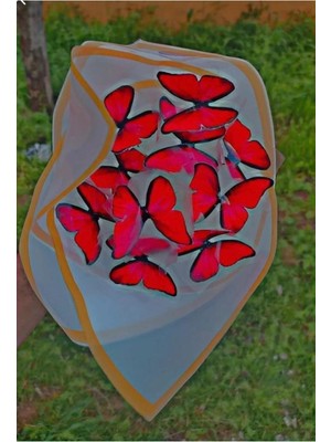 Işıklı Kırmızı Kelebek ve Çiçek Buketi, Şık ve Güzel Dekoratif Ürün