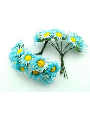 Mavi Papatya Çiçekleri 3.5x9 Cm, 100 Adet Set
