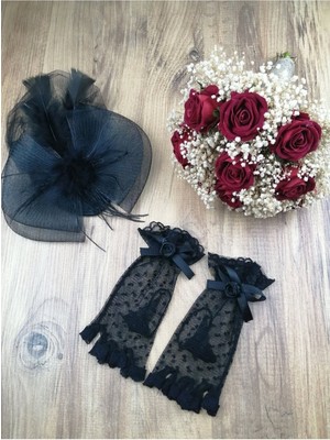 Renkli Yapay Çiçek Gelin Aksesuarı ve Vualet Takımı Seti