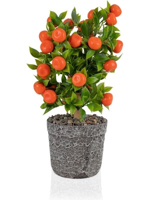 Yapay Limon Ağacı, Porselen Saksıda, Dekoratif ve Canlı Görünümlü Tasarım