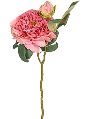 Koyu Pembe Yapay Gül Tomurcuk 50 Cm, Dekoratif Çiçek, Huzur ve Şıklık Sağlar