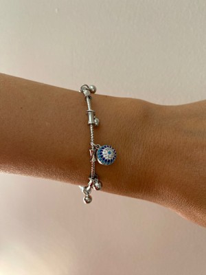 Pandoraa Model Nazar Boncuklu Silver Bileklik