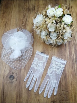 Renkli Yapay Çiçek Nikah Takımı ve Gelin Buketi Vualet Seti 28 Adet