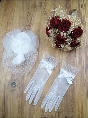 Çok Renkli Yapay Çiçekli Gelin Seti, Buket ve Vualet Takımı, Şık ve Zarif Tasarım