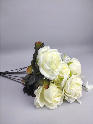 Bej Şakayık Yapay Çiçek, Doğal Görünümlü Dekoratif Çiçek, 100 Karakter