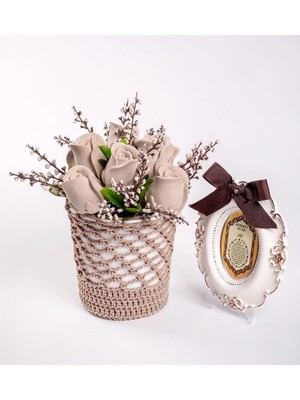 El Örgüsü Dantel Saksıda Kokulu Taş Aranjmanı, Bereket Duası Çerçevesi ile Güzellik Sağlar