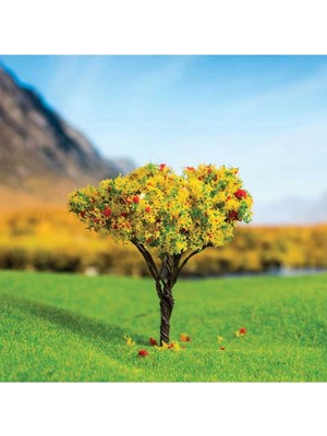 Mini Sonbahar Ağacı Seti, 4 Cm, 3'lü, Dekoratif ve Şık Süsleme Için Ideal Seçenek