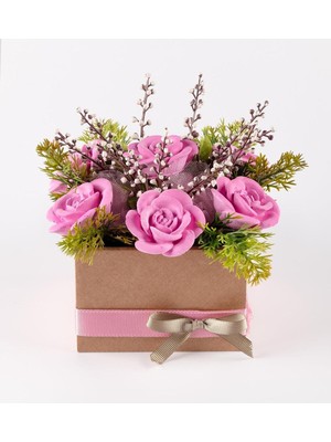 Pembe Güller Kokulu Taş Aranjmanı, Zarif ve Hoş Kokulu Dekorasyon Parçası