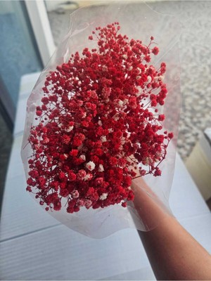 Kırmızı Şoklanmış Kuru Çiçek, 55 Gr, Doğal ve Canlı Renkli Tercih.