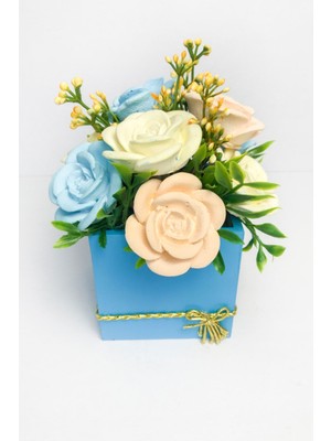 Renkli Güllerin Dansı Kokulu Taş Aranjmanı, Şık ve Canlı Dekoratif Hediye