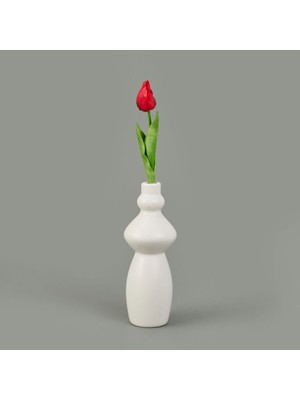Çok Renkli Dal Lale 33 Cm, Şık ve Canlı Dekoratif Çiçek Figürü