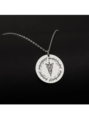 Solyra 925 Ayar Gümüş Lord Of The Rıngs "one Ring" & Arwen Akşam Yıldızı Madalyon Kolye - Lotr- Orta Dünya Evreni