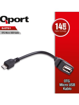 Qport Q-Otg1 15CM Otg=>micro USB Çevirici