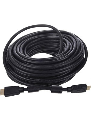 Fully G-507FS Plastik Düz Siyah 20 Metre Gold Poşetli HDMI Kablo