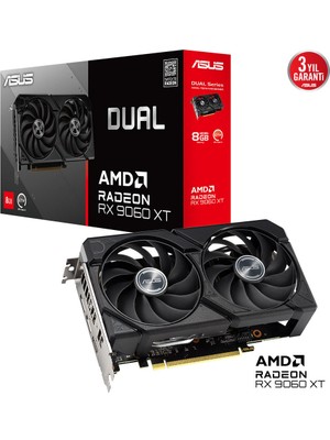 Asus DUAL-RX9060XT-8G 8gb Amd RX9060XT Gddr6 128BIT 2xdp 1xhdmı 16X Ekran Kartı