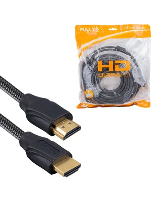 Fully G-507D 10 Metre Örgülü Gold Uçlu HDMI Kablo