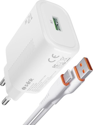 S-Link SL-EC40T Type-C Kablolu 5V 2400MA Beyaz
