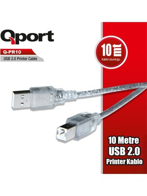 Qport Q-Pr10 10m Usb 2.0 Yazıcı Kablosu