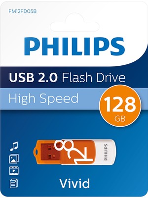 Phılıps Fm12fd05b/00 128gb Usb2.0 Turuncu/Beyaz Usb Bellek
