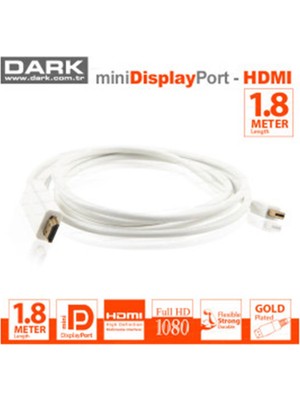 Dark Mdpxhdmıl180 1.8mt Mini Displayport To Hdmı Kablo