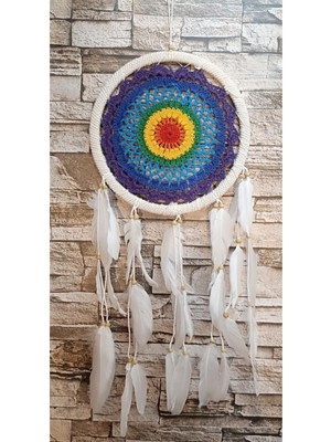 Çok Renkli Makrome Rüya Kapanı ve Duvar Süsü, Elişi Tasarım