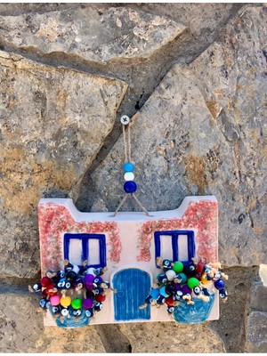 Begonvil Desenli Seramik Balkon Duvar Dekoru, Ege ve Alaçatı Şıklığında Bahçe Süsü