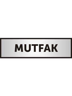 Modern Mutfak Kapı Yazısı ve Yönlendirme Levhası, Şık Gümüş Renkli Alüminyum Tasarım
