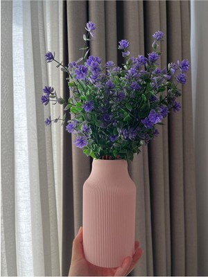 Pembe Çiçekli Modern Dekoratif Vazo, Şık ve Zarif Tasarım