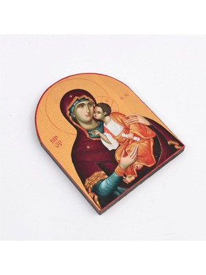 Çok Renkli Meryem Ana ve Çocuk Isa Oval Ikona, Ruhani ve Şık Dekorasyon Parçası