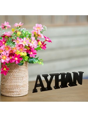 Kişiye Özel Isimli Siyah Dekoratif Biblo, Masa Üstü Şık Süs