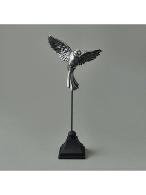Şık Siyah ve Gümüş Dekor Obje, 32 cm
