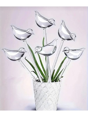 Beyaz Otomatik Saksı Çiçek Sulama Kuş Figürlü Dekoratif Suluğu