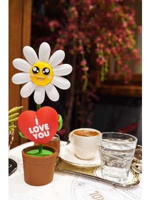 Dönen Papatya, Beyaz Tasarım, Şık ve Zarif Dekorasyon Parçası