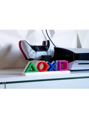 Çok Renkli Playstation Sembol Dekor, Şık ve Eğlenceli Oyun Temalı Dekorasyon