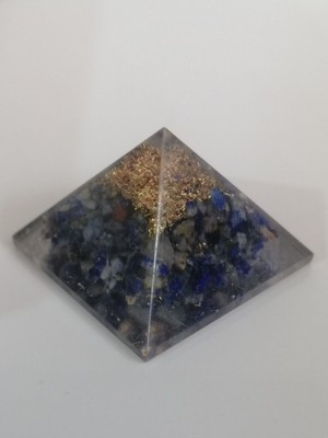 Mavi Lapislazuli Taşı Orgonit Piramit 3x3 Cm, Doğal Enerji Kaynağı