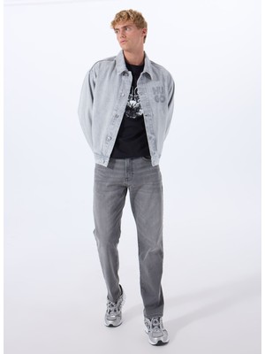 Gri Erkek Normal Bel Regular Fit Denim Pantolon Re.maıne