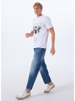 Hugo Normal Bel Tapered Fit Mavi Erkek Denim Pantolon 50537707_HUGO 838 10263121 03