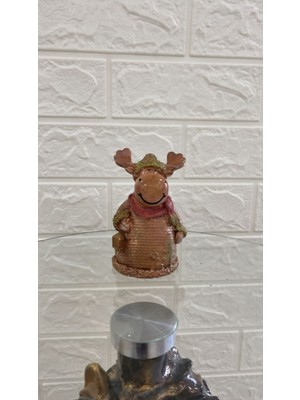 Kahverengi Noel Geyik Biblo, Şık ve Sevimli Dekorasyon Parçası