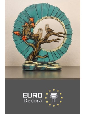 Modern Mavi Baykuş Heykeli, Masaüstü Dekor, 24X21.5 cm