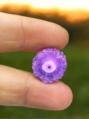 Mor Doğal Taş Kapşon, Dekor ve Nazar Için Çiftli, Orta Boy Ürün