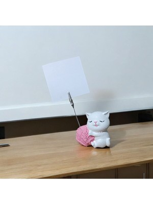 Sevimli Kedi Figürlü Masa Not Tutucu, Şirin ve Kullanışlı Dekorasyon.