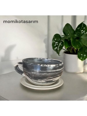 El Yapımı Beton Büyük Saksı, Gri Dekoratif Bitki ve Çiçeklik