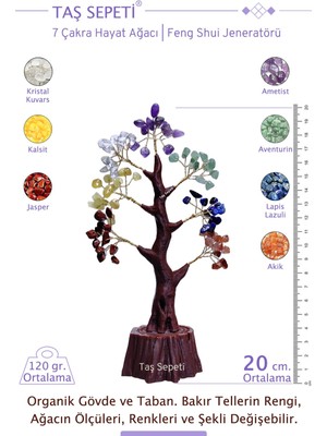 Renkli Kristal Hayat Ağacı, Pozitif Enerji ve Feng Shui Için 20CM